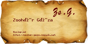 Zsohár Géza névjegykártya