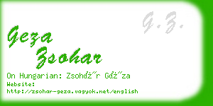 geza zsohar business card